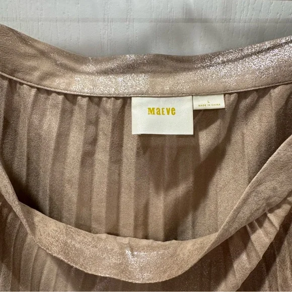 Anthropologie Maeve Shimmering Gold A-Line Skirt - Picture 2 of 4